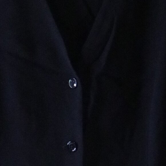 Vintage Fit & Flare Black button down short sleeve knee length dress - Picture 5 of 5